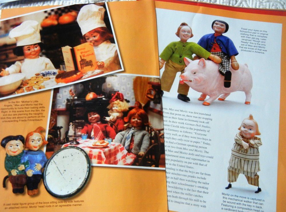 14p History Article + Pics - Antique and Modern Max & Moritz German Dolls