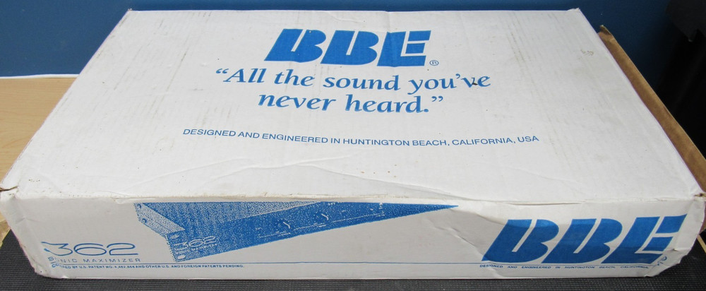 BBE 362 Sonic Maximizer Rack Mount Professional Sound Processor NEW OPEN BOX