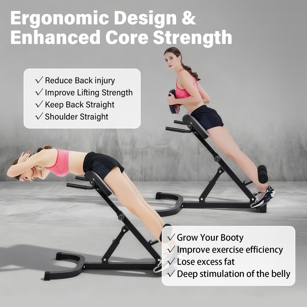 Roman Chair – Bench for Strength Training – Adjustable Back Extension Machine