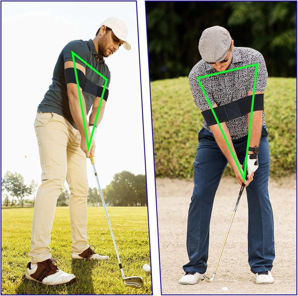 Portable 2PCS Golf Swing Training Aids - Elastic Bands for Improving Technique