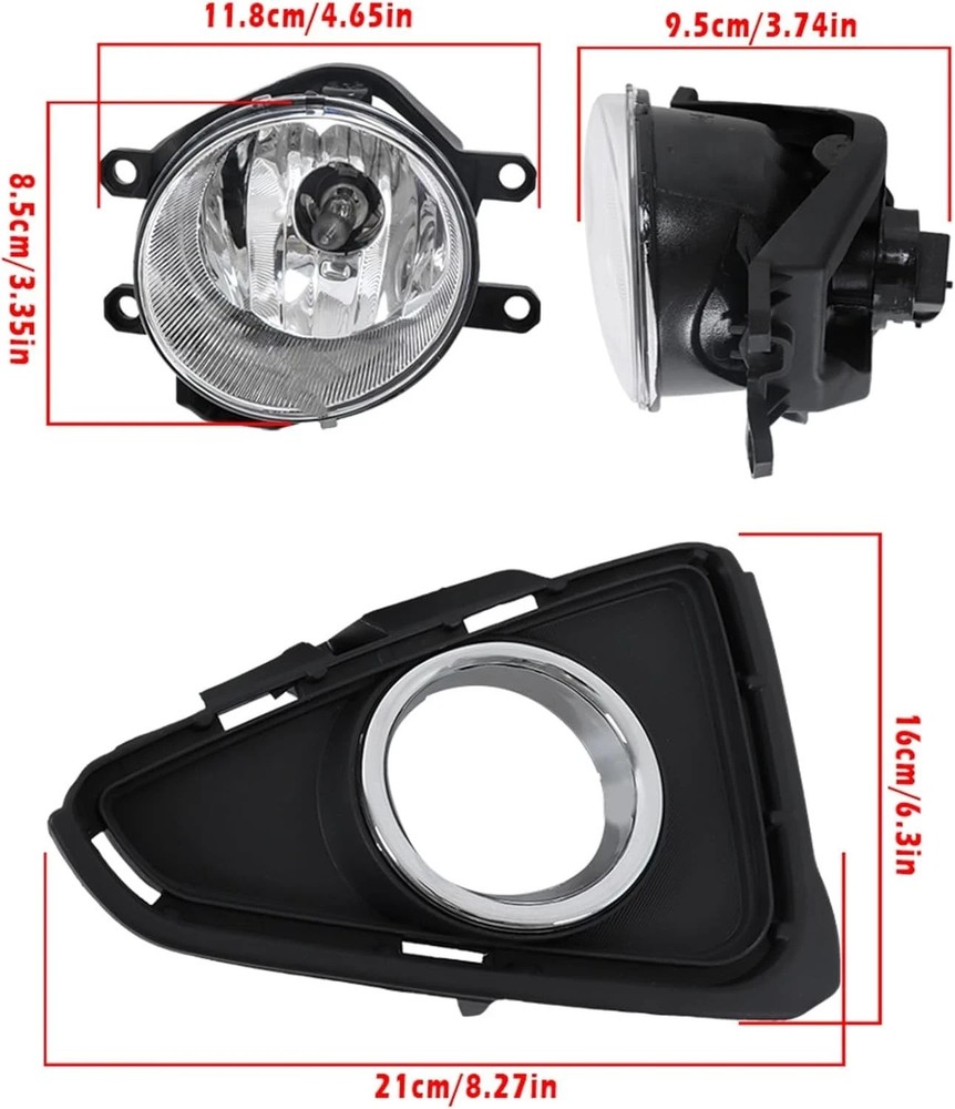 2 Pcs Front Fog Lights Assembly Left and Right Side Replacement for RAV 4 2016 2