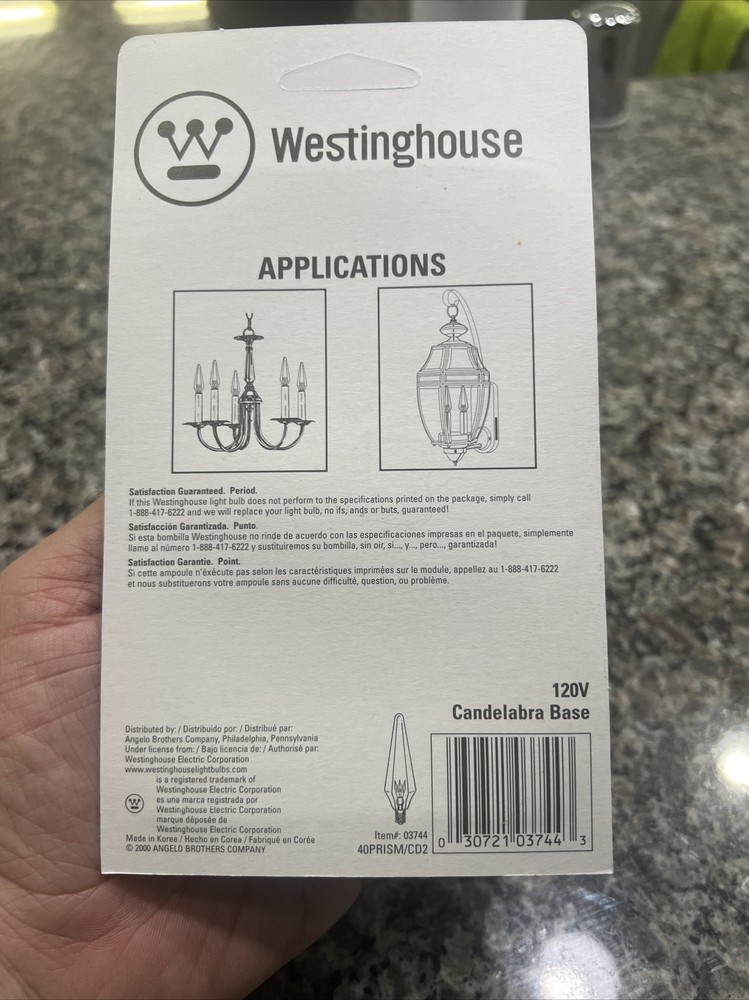 Westinghouse Prism 40w Light Bulb #03744. 2 Bulb Pack