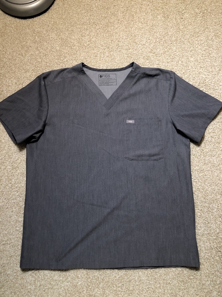 Figs Men’s Technical Collection Scrub Top - Gray Large FM1500