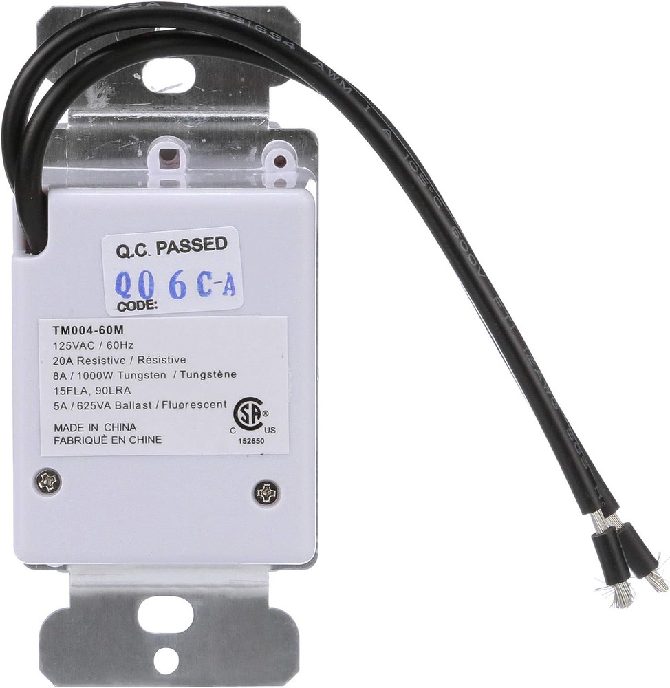 Woods 59717 In- Wall 60 Minute Spring Wound Timer, White