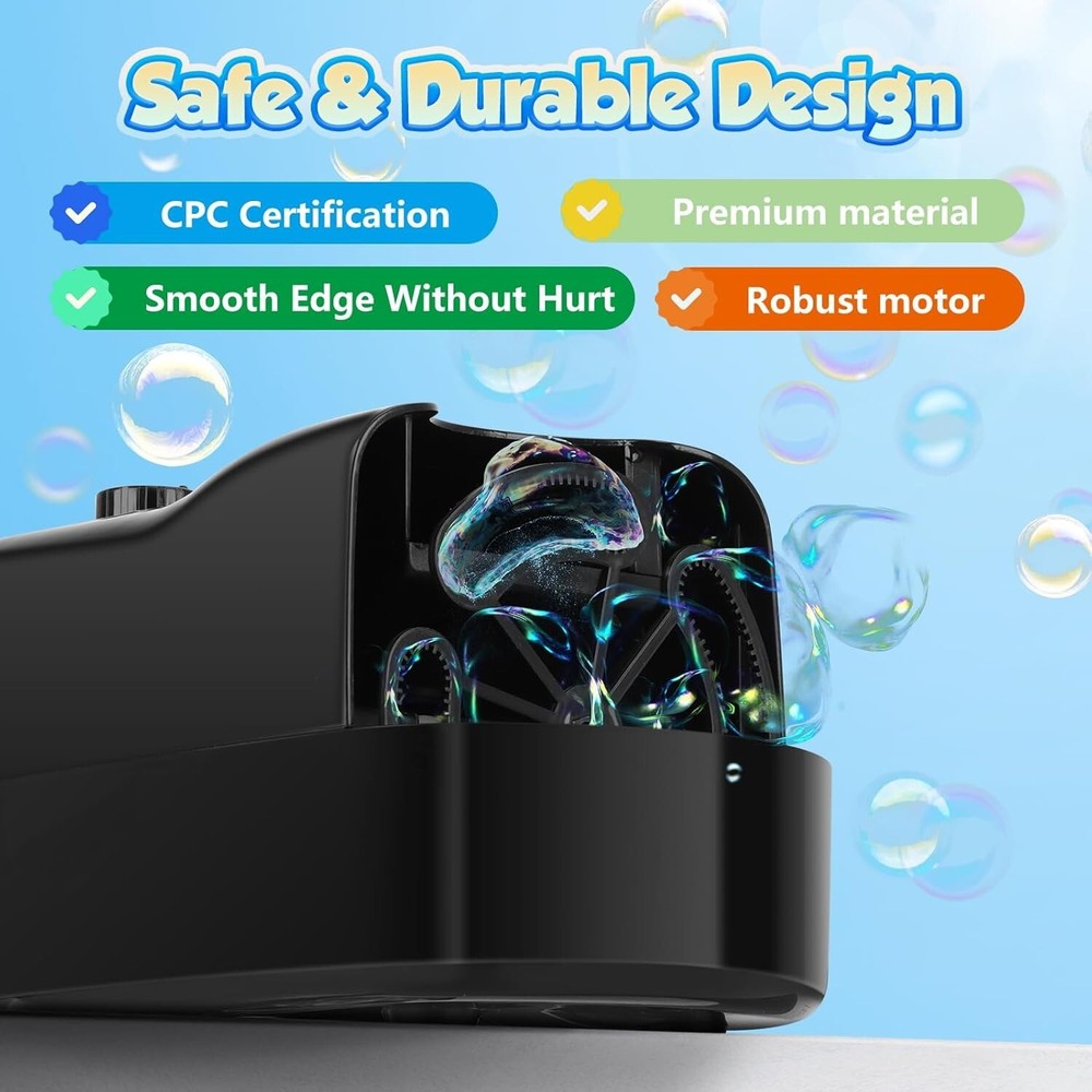 "Bubble Machine – 3 Size Bubbles, 2 Speeds Bubbles Per Minute,... "