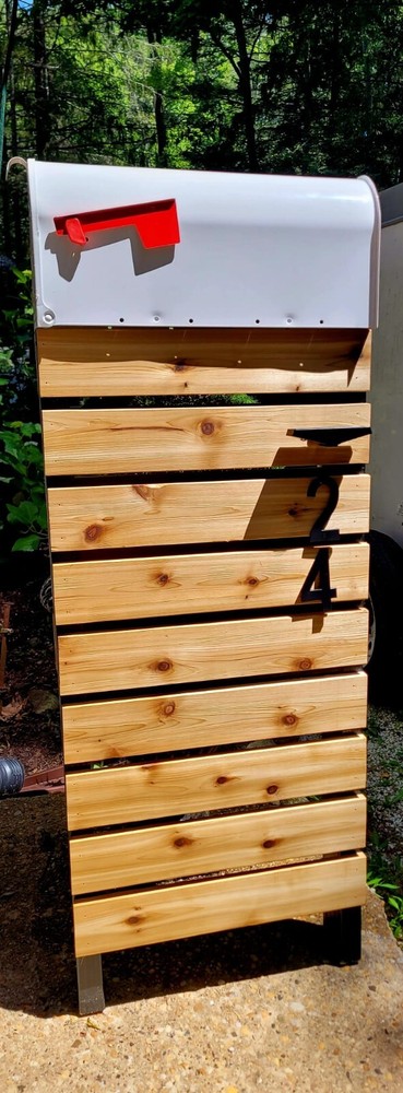 Cedar Mailbox Post, Black frame (Handmade) FREE SHIPPING!