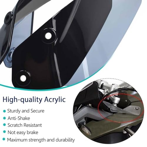 Motorcycle Side Windshield Windscreen Side Panel Deflector Airflow Hand Clear
