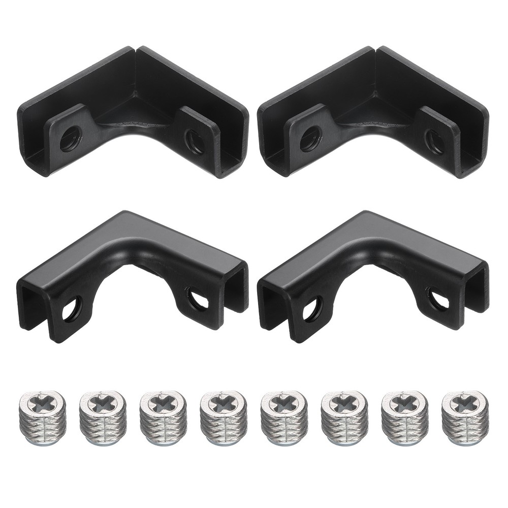 4Pcs Glass Fixing Clip, for 3-7mm L-Shaped (Black)