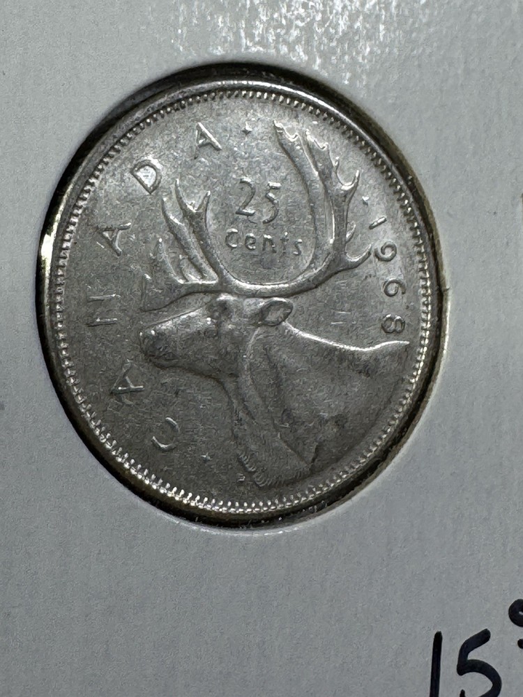 1968 Canada 25 Cents Silver Coin