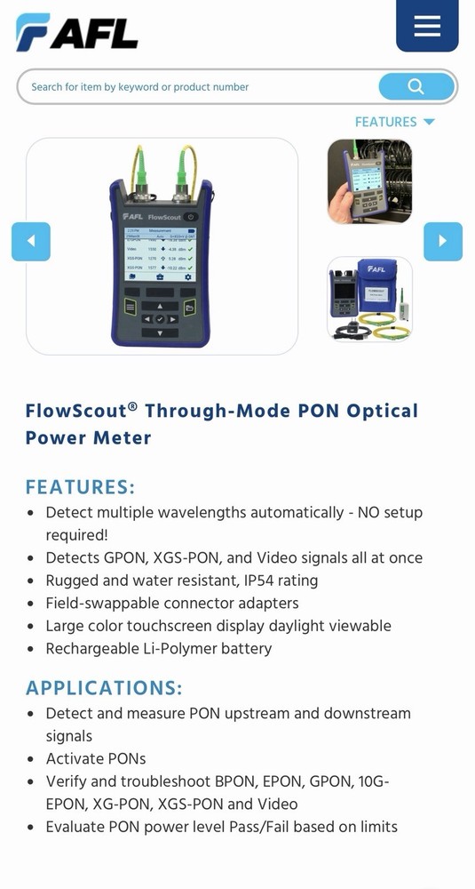 FLOWSCOUT POWER METER FOR PON/FTTX
