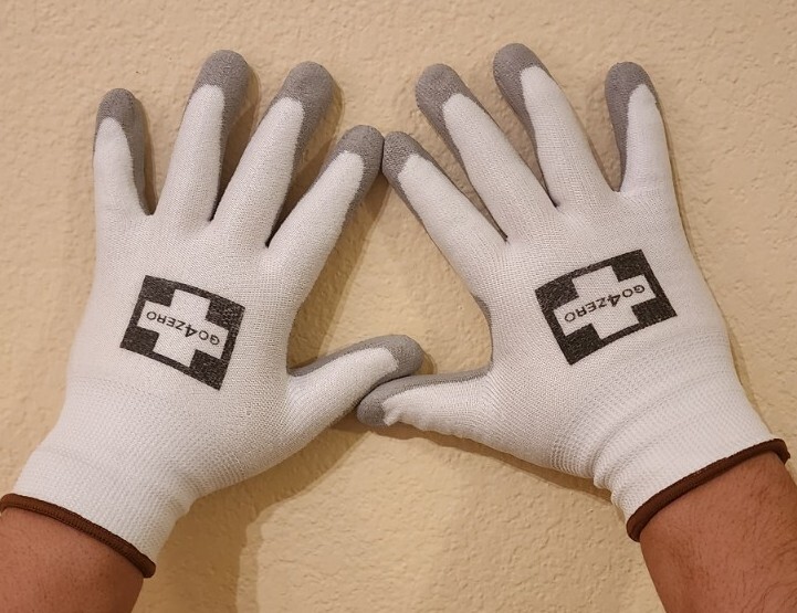 Work Gloves GO4ZERO Writing W/ Cut Resistant Work Gloves Large