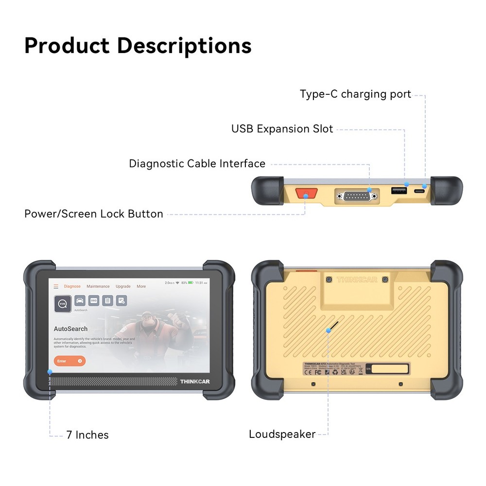 ThinkCar ThinkScan 672 Car OBD2 Diagnostic auto Scanner Bidirectional ALL System