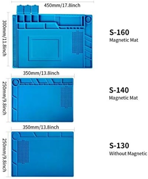 Multi-Function Silicone Soldering Mat 13.8x9.8 inch, Heat Resistant & Fireproof