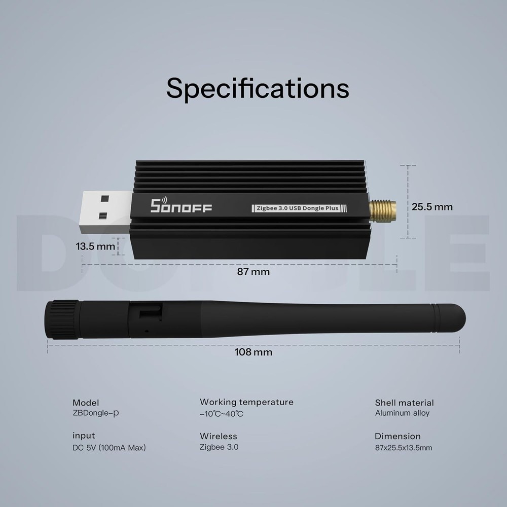 Compact Zigbee USB Dongle Plus with External Antenna for Seamless Connectivity