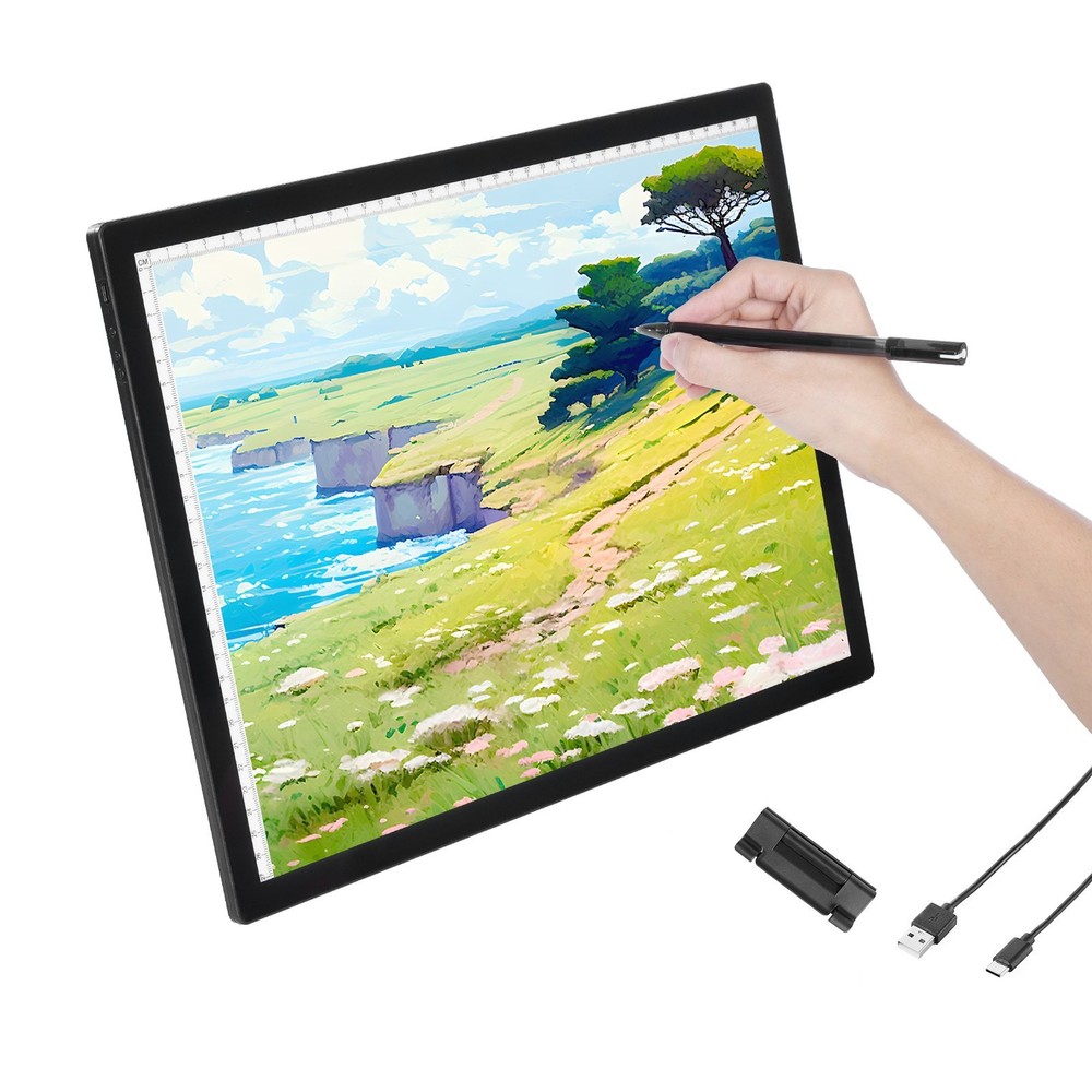 [New]]Light Board, A3 LED Light Pad with 6 Level Dimmable Brightness, Rechargeab