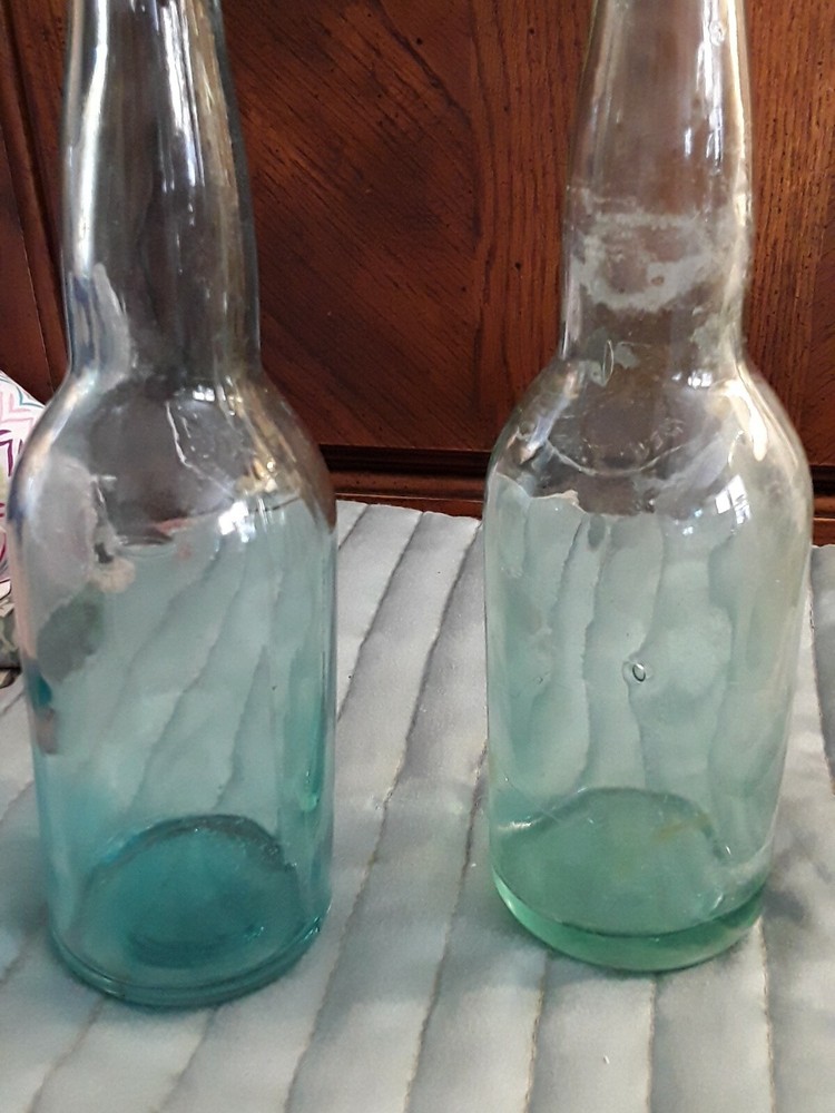 2 Early Jacob Ruppert Brewer Green Beer Bottles