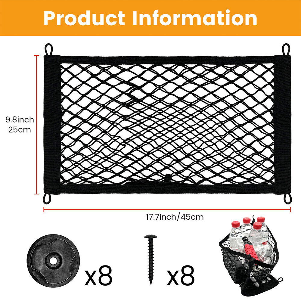 2pcs Small Cargo Net Elastic Pocket Storage Mesh Net Universal For Car SUV Vans
