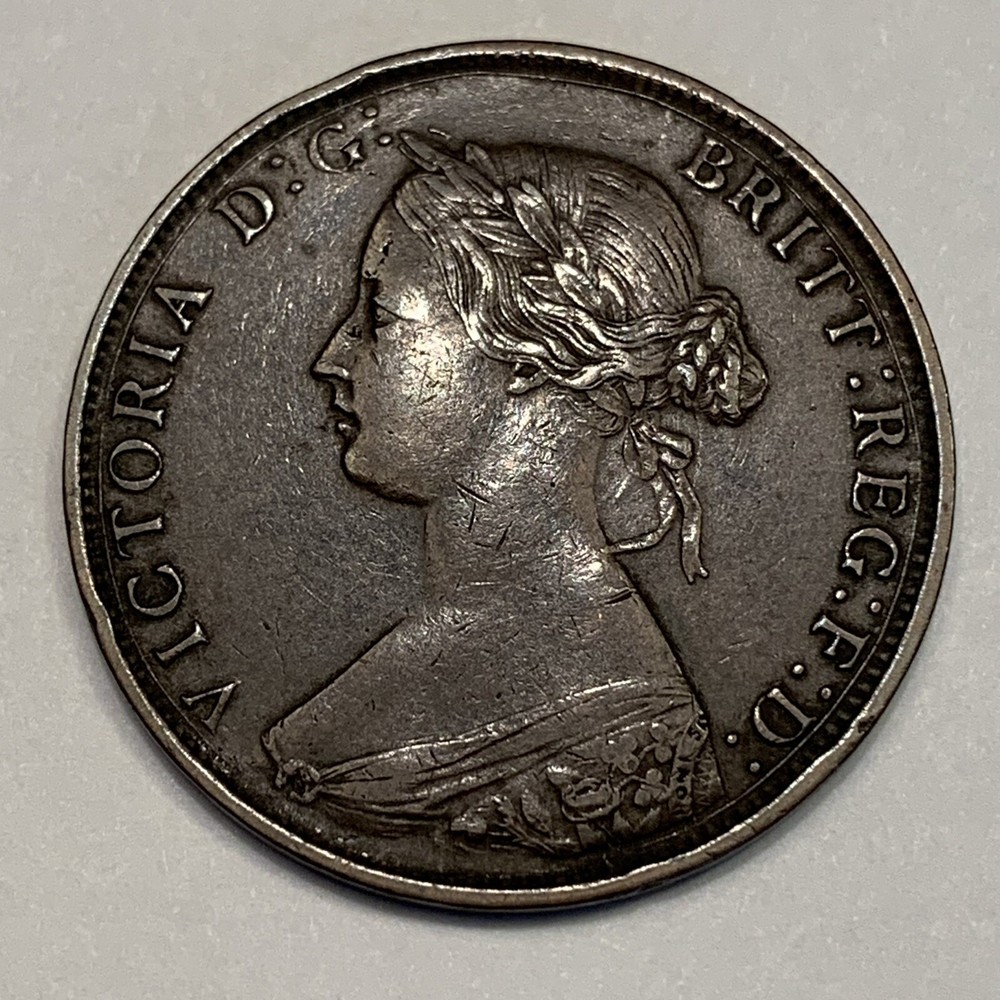 1862 Great Britain Half Penny Coin