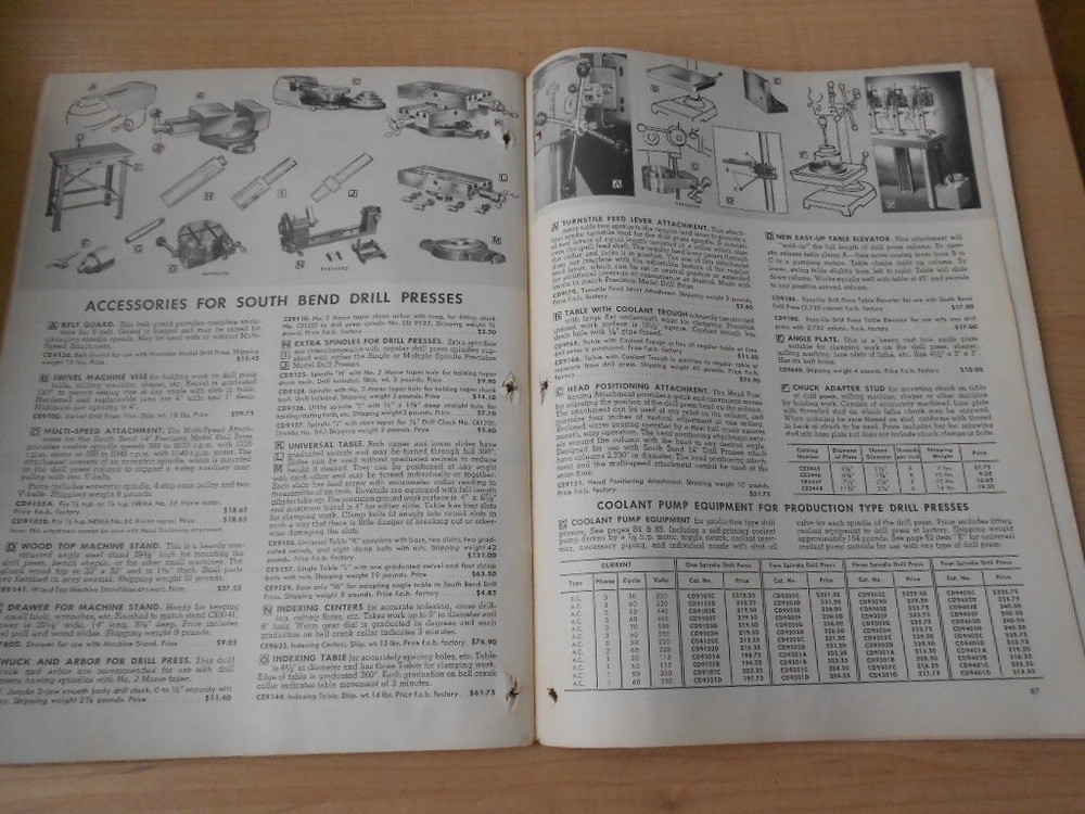 1963 South Bend Precision Machine Tools Catalog 6301 Original Information