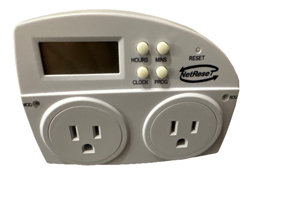 NetReset Digital Automatic Timer Outlet Router & Modem Faster Internet