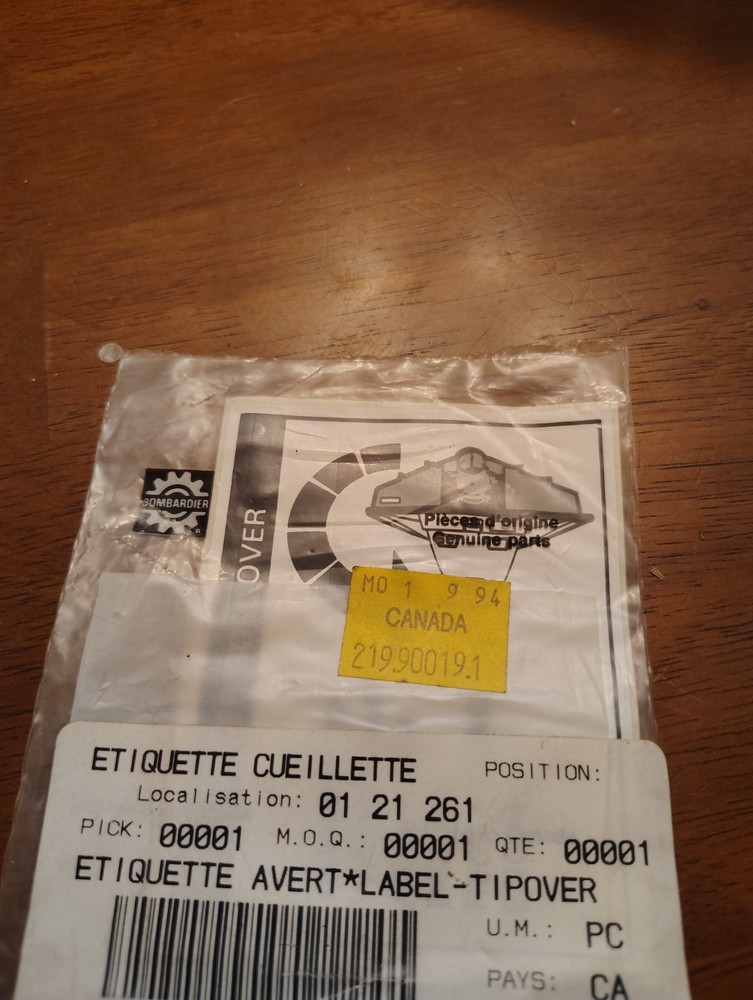 sea doo label 219900191