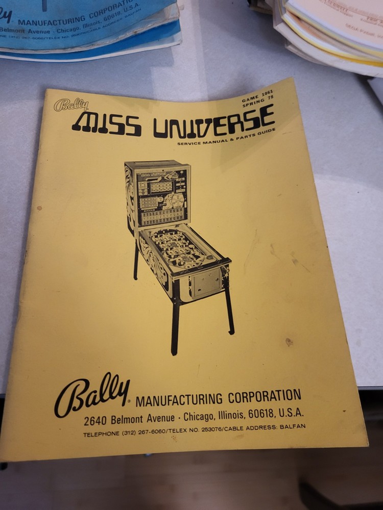 Bally Miss Universe Manual SERVICE OPERATIONS PINBALL