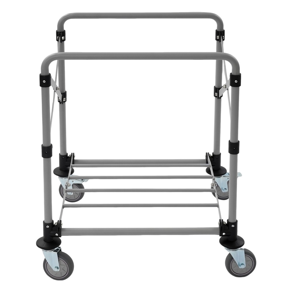 Folding Laundry Cart with Wheels 220lbs Capacity Commercial Rolling Hamper Black
