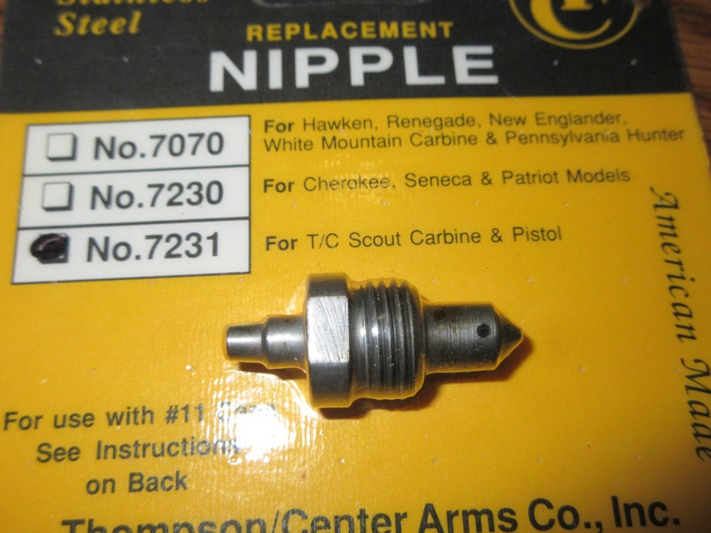 Thompson Center Replacement Nipple Scout Muzzle Loader 7231 TC NIP