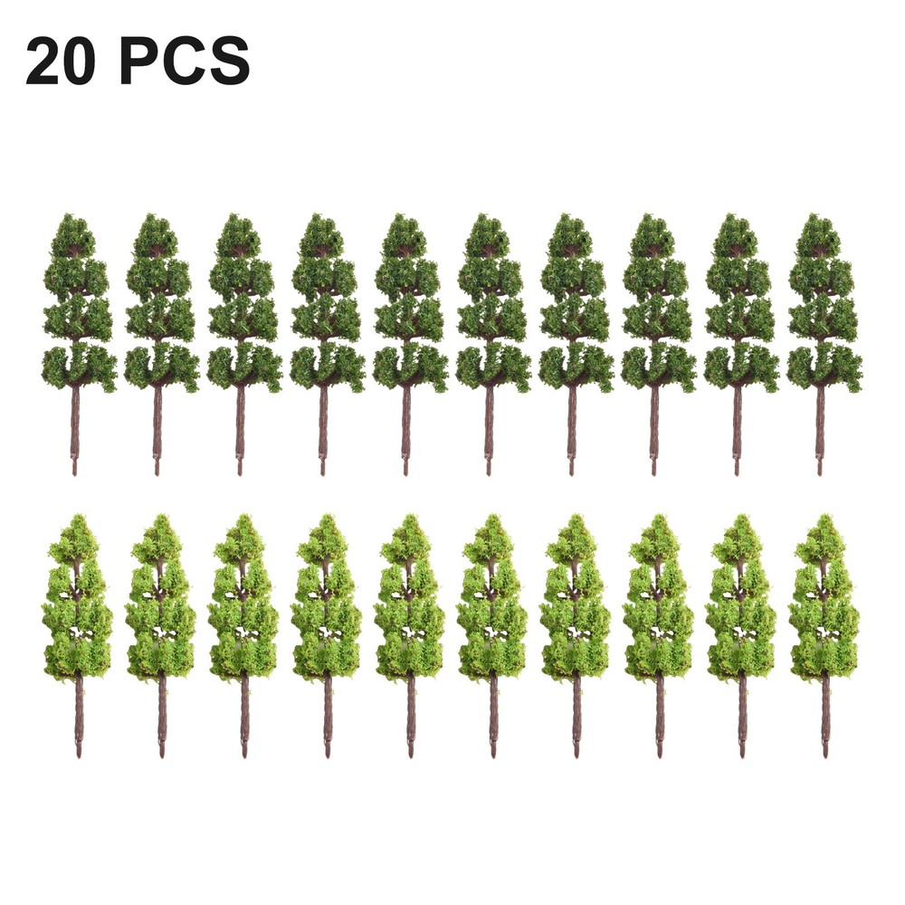20pcs Mini Layout Model Trees Wargame Train Park Scenery Architecture Landscape
