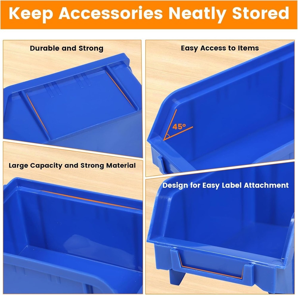 30 Bin Wall Mount Storage Rack - Heavy-Duty Organizer for Tools & Small Parts
