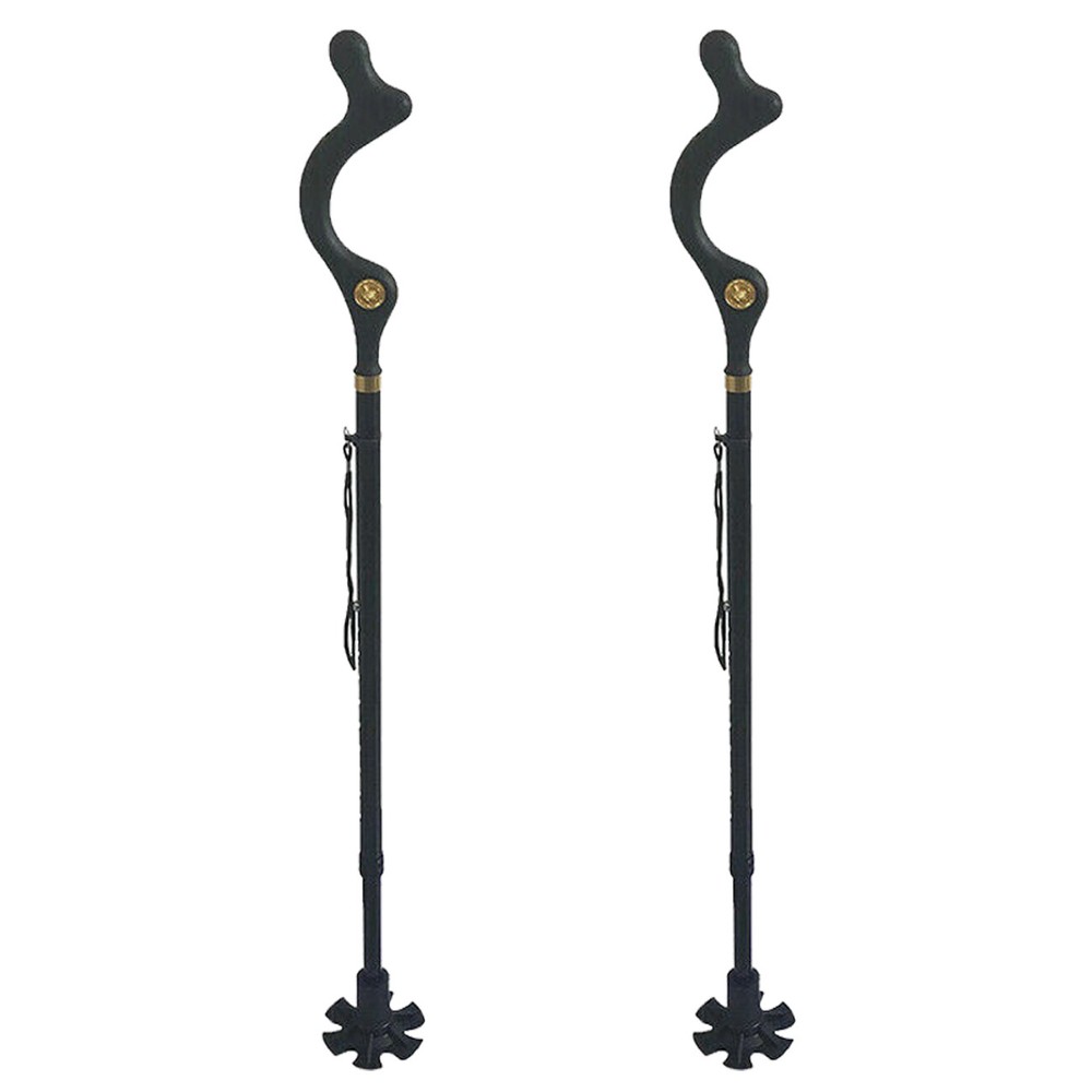 2pcs Retractable Straight Posture Cane Walking Stick Trekking Pole Parents' Gift