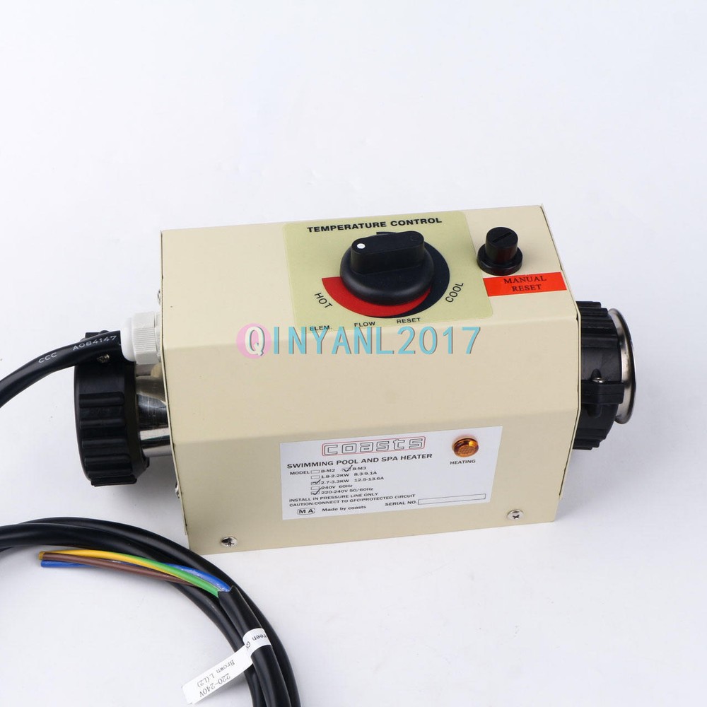 Electric Swimming Pool Heater SPA Water Bath Hot Tub Thermostat Heater 3KW B-M3