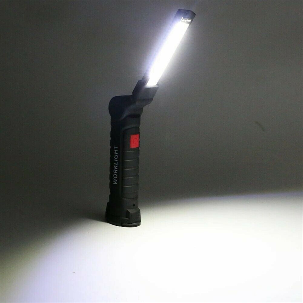 2 Super Bright USB Rechargeable COB LED Work Light Flashlight Folding Torch Lamp