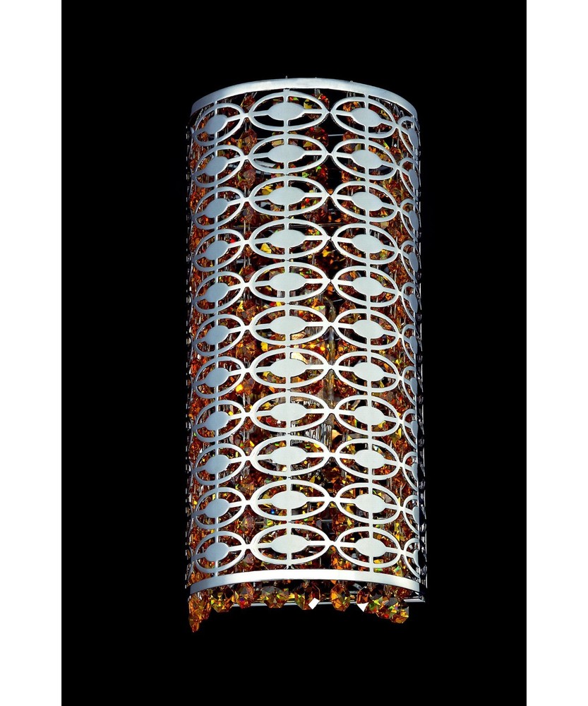 Berkley Chrome 1 Light Wall Sconce,, Firenze Clear Crystal