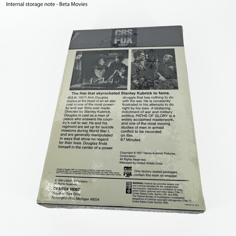 Paths of Glory - Beta Tape - Open