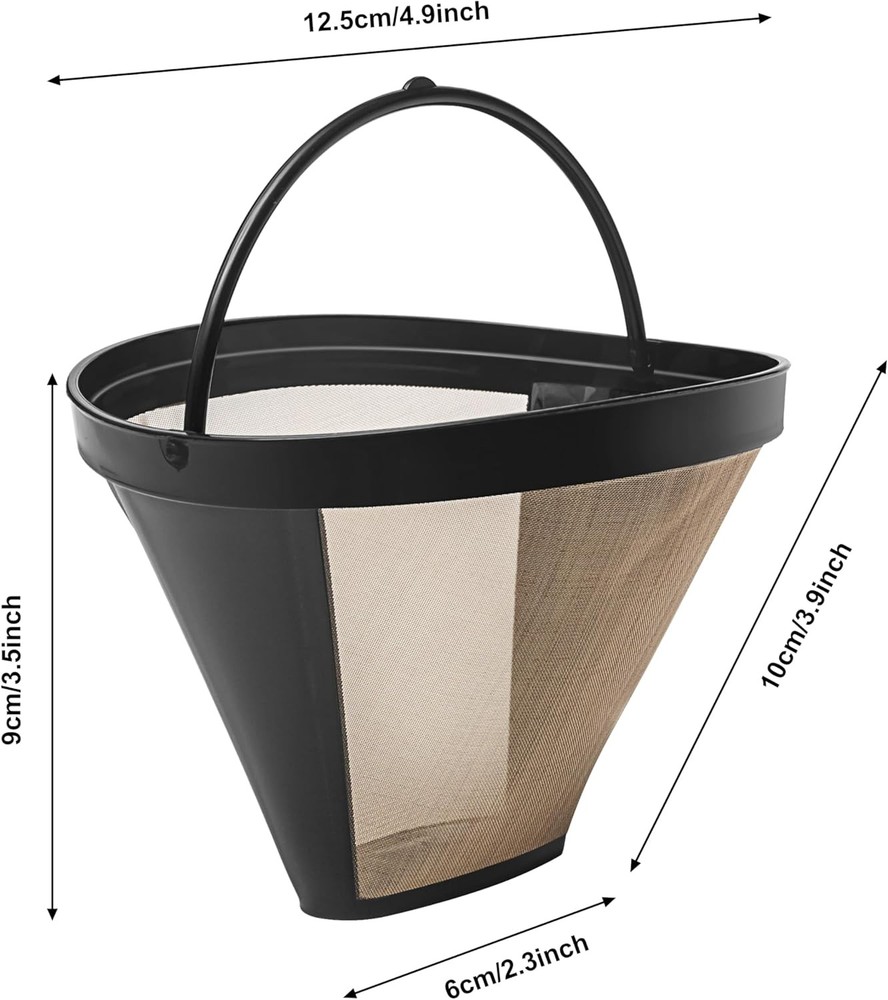 Reusable #4 Cone Coffee Filter Basket for Cuisinart Coffee Makers 1-Pack Permane