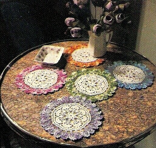 PASTEL Ombre Border Doily/CROCHET PATTERN INSTRUCTIONS ONLY