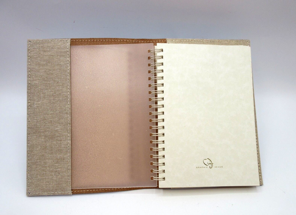 Metropolis Refillable Notebook 7" Leather Cover Spiral Insert Graphic Image Blk