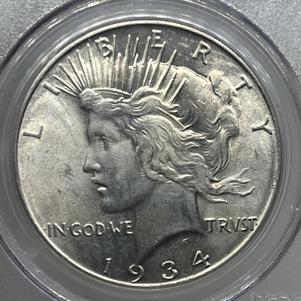 1934 PEACE SILVER DOLLAR $1 PCGS MS63