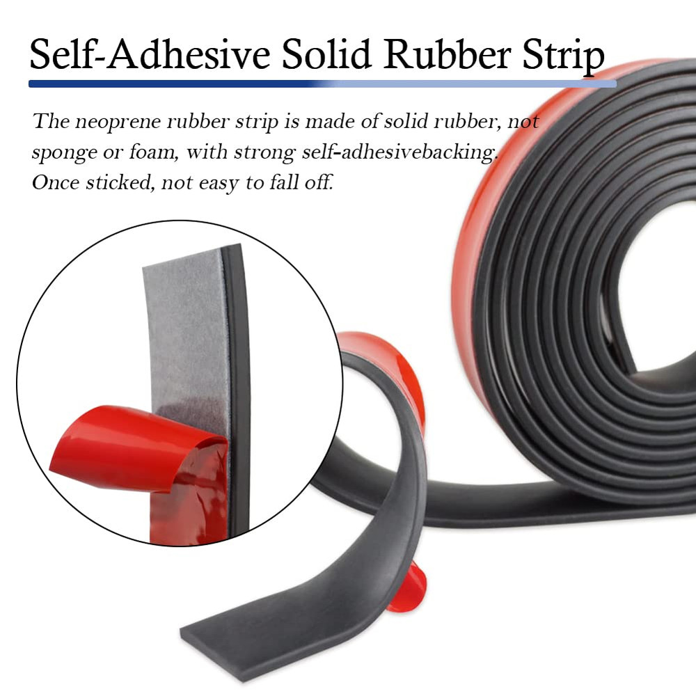 Neoprene Rubber Strips Self Adhesive Solid Rubber Sheets, Rolls & Strips for DIY