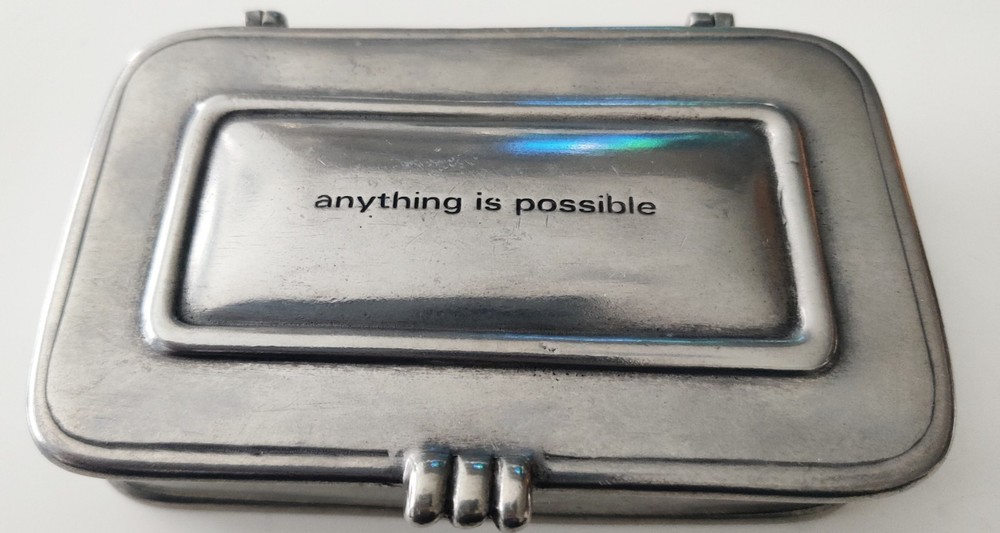 'anything is possible Pewter Keepsake Box Handmade In Thailand