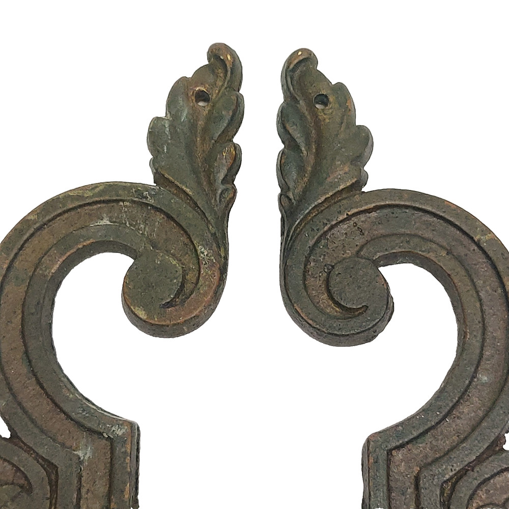 Oriental Hardware Brass Antique China Cabinet Ornate Backplates Pendant Pulls