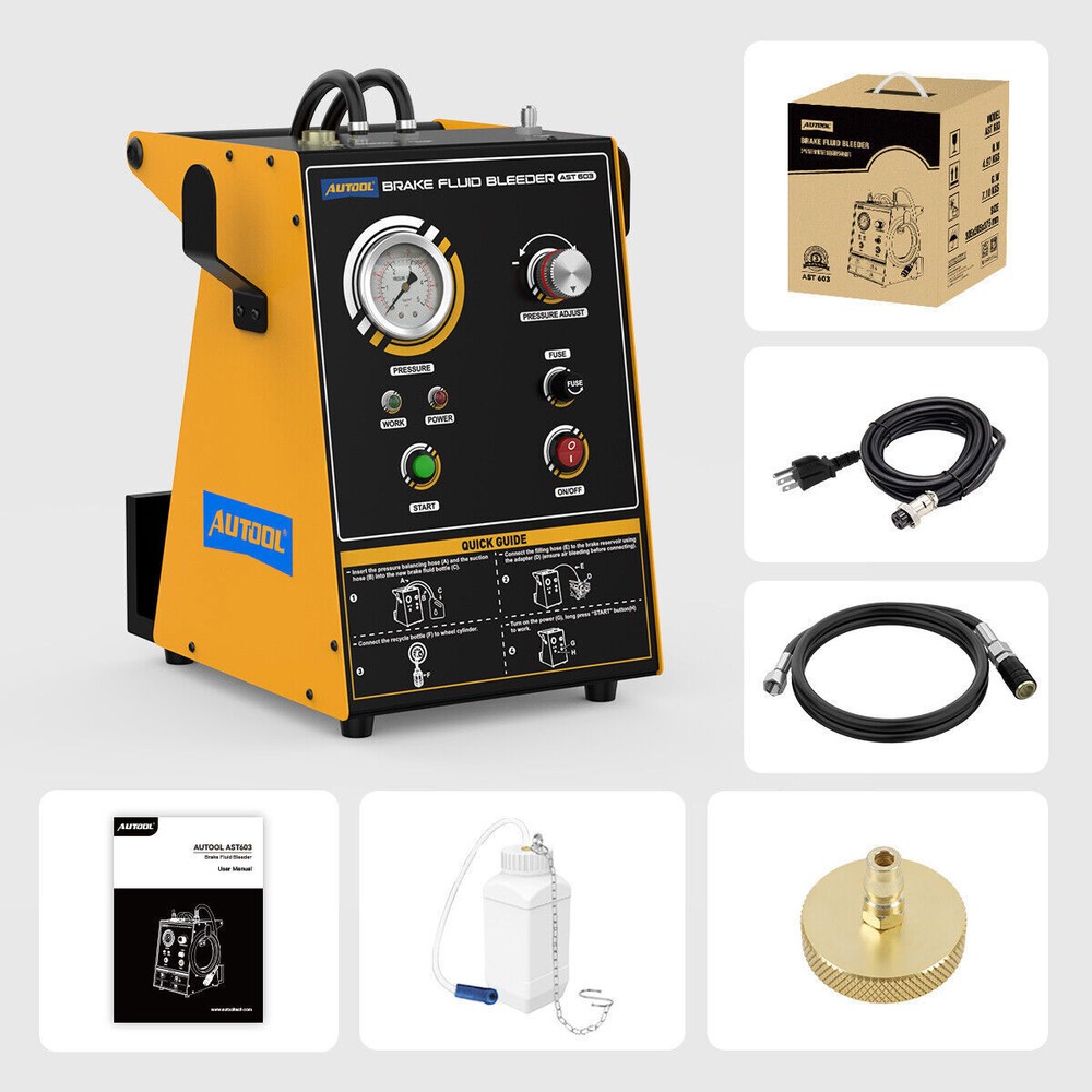 Automatic Brake Bleeder Machine Electric Brake Bleeding Fluid Exchange 10 Adapte