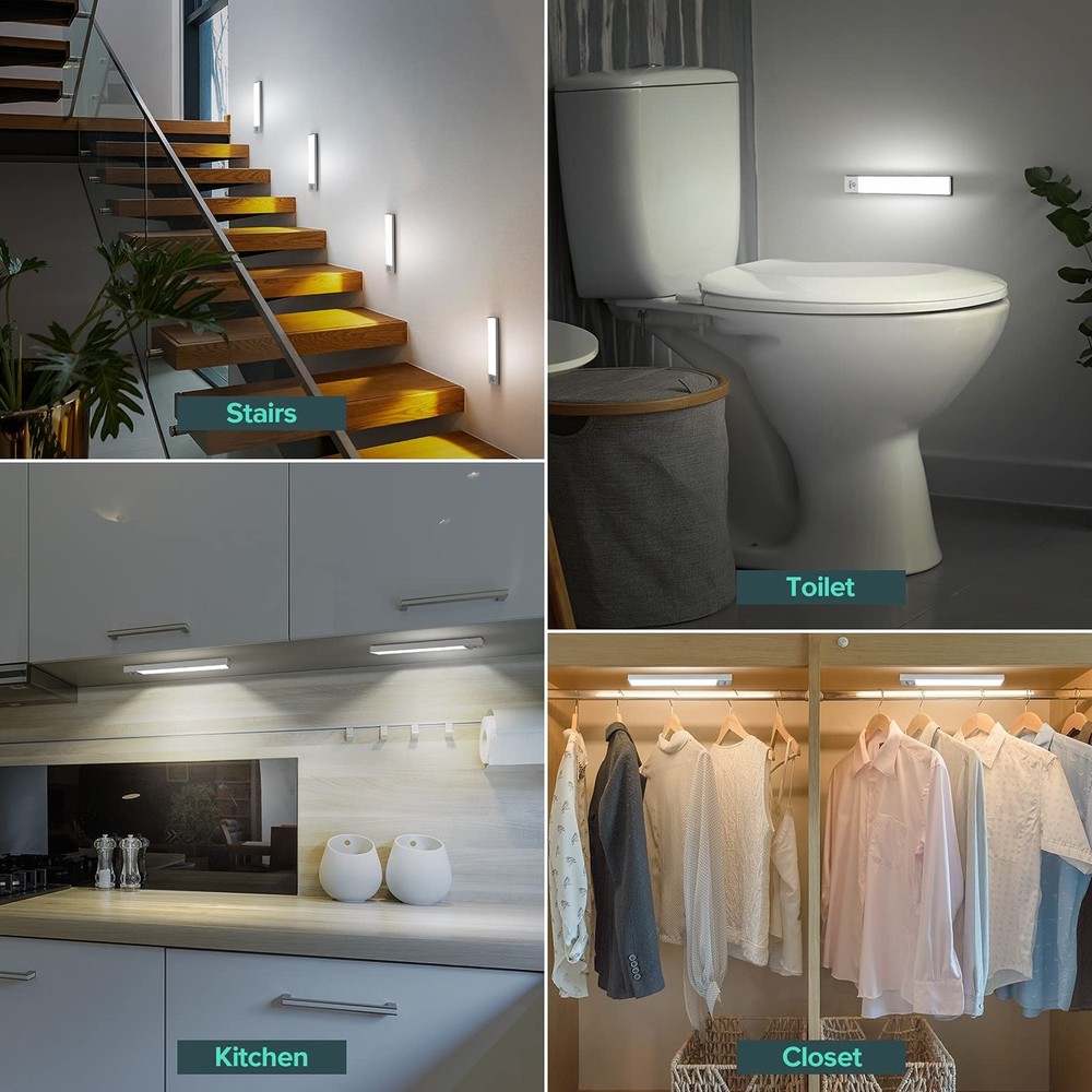 36 LED Motion Sensor Closet Lights Rechargeable Under Cabinet Lighting