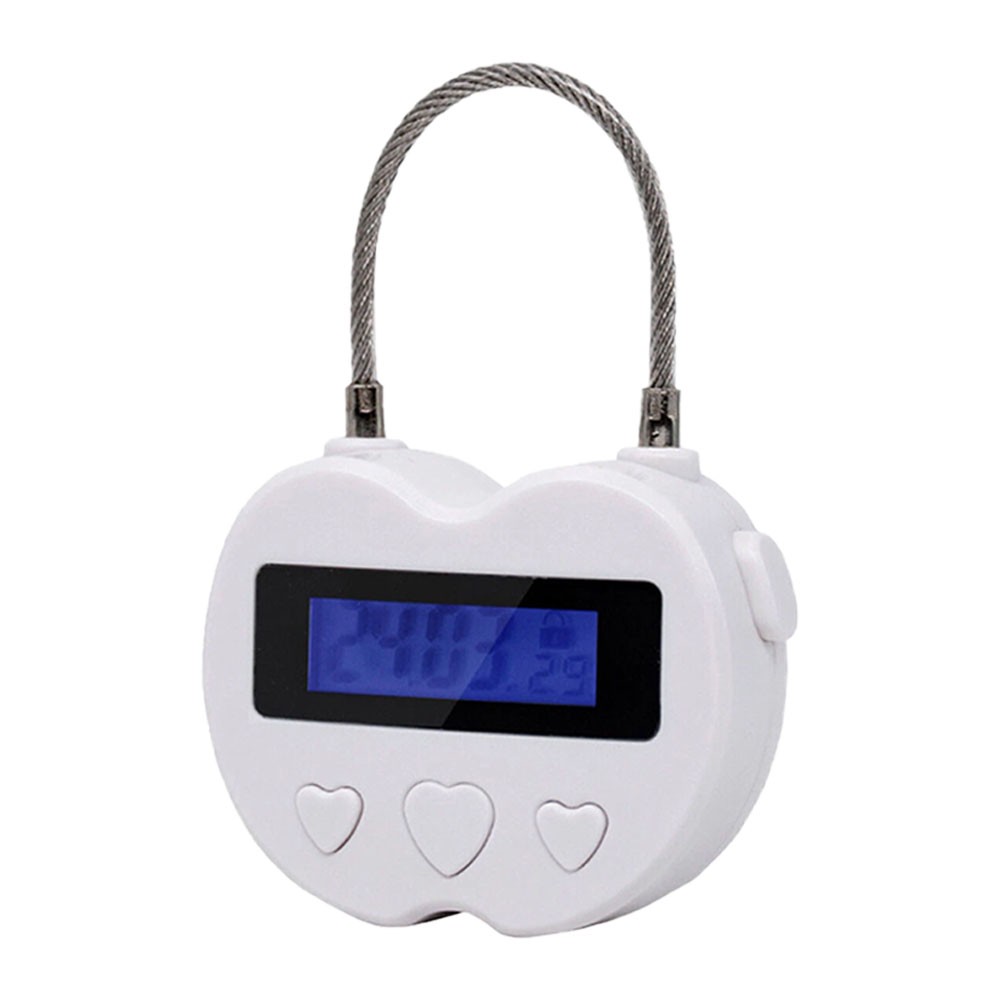 2x White USB Rechargeable Smart Times Lock LCD Display Temporary Timer Padlock
