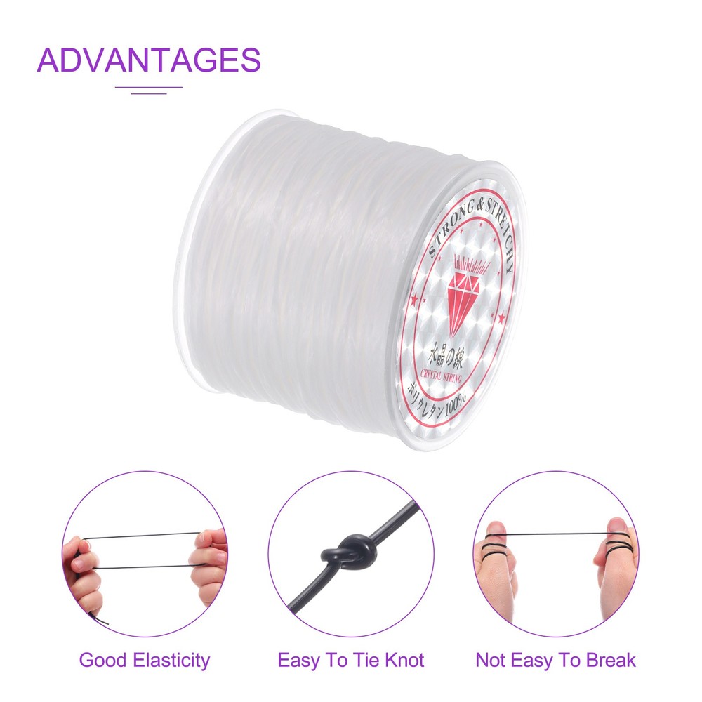 Elastic String for Bracelets,1.2mm Stretch Bead Cord Strings White ,40m