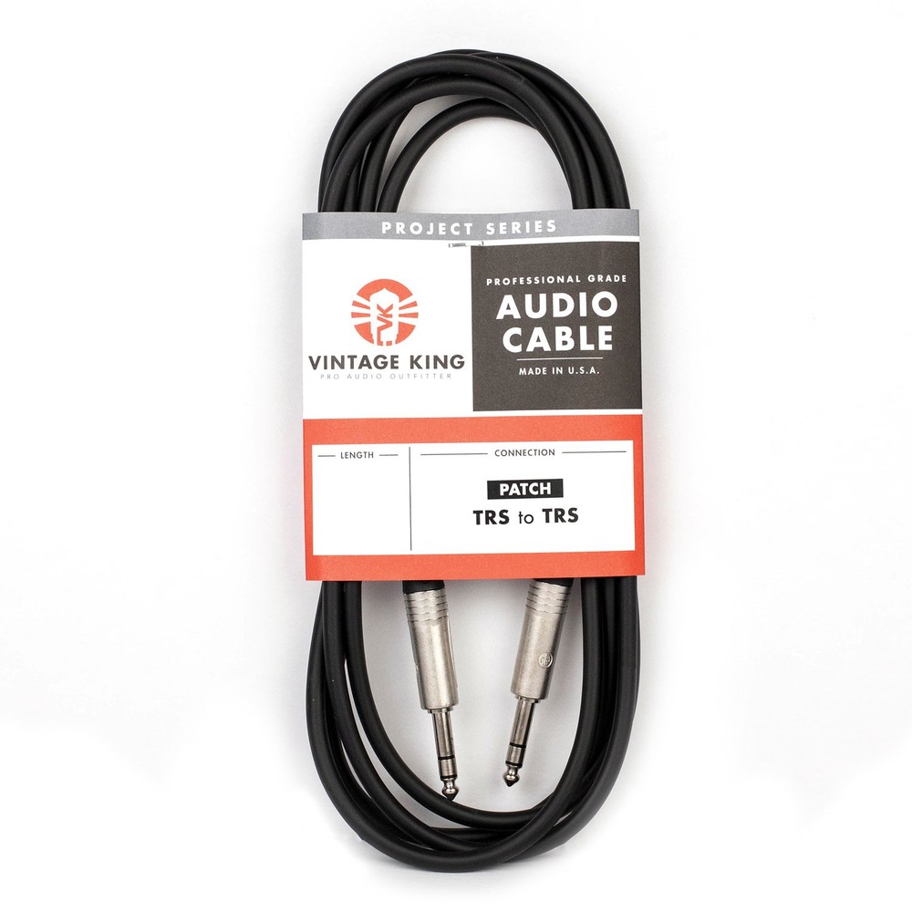 Vintage King Project Studio Patch TRS to TRS Cable - 10'