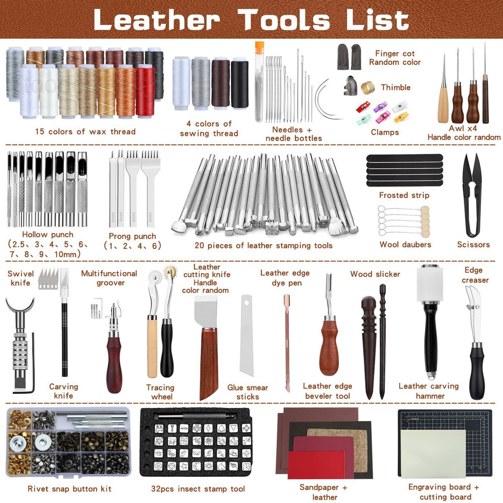 Leather Tooling Kit Craft Tools Leatherworking with XXXL