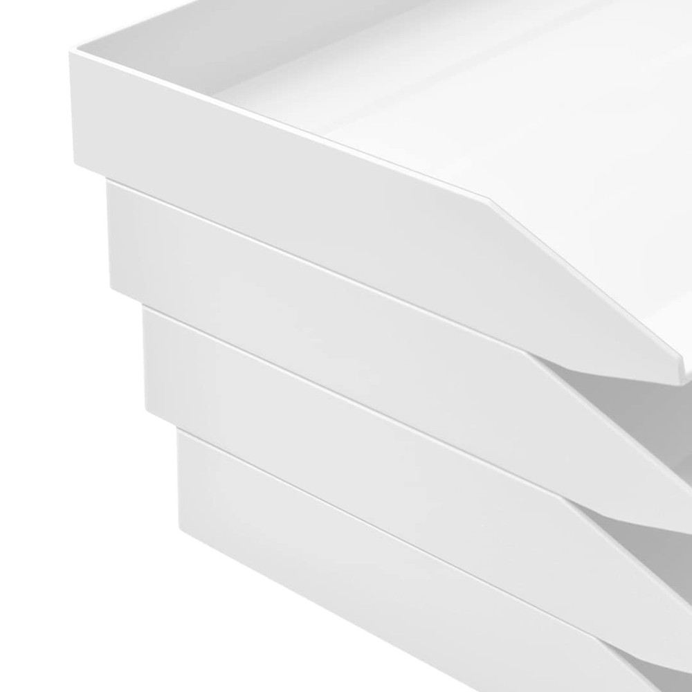 2 Tier Paper Organizer Letter Tray – Plastic Stackable Desk File Organizer, S...