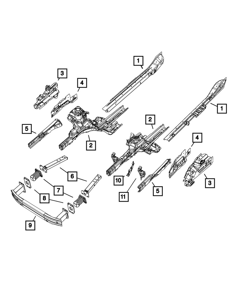 Genuine Mopar Frame Side Rail Left 68200595AA